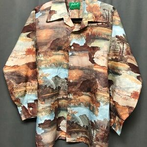 Vintage photo print men’s 70s shirt